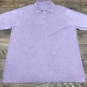 Kinross Cashmere Silk Blend Polo Shirt Rare